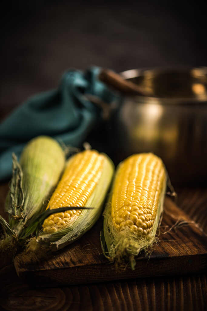 corn on a table